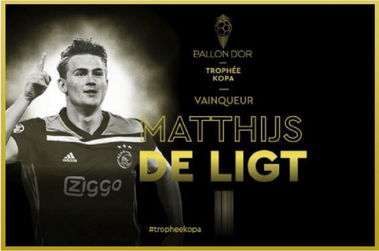 Ballon d&rsquo;or 2019: Matthijs De Ligt remporte le Trophée Kopa du meilleur jeune