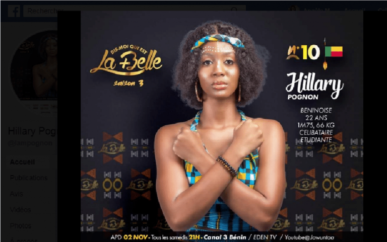 Bénin: Hillary Pognon explose les compteurs du concours « Dis mois qui est la plus belle »
