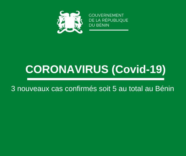 Coronavirus: des détails sur les trois nouveaux cas confirmés au Bénin
