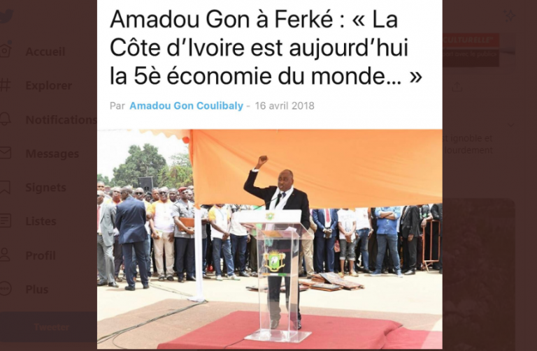 « Côte d’Ivoire, 5ème économie mondiale » et pourtant Gon se soigne en France !!