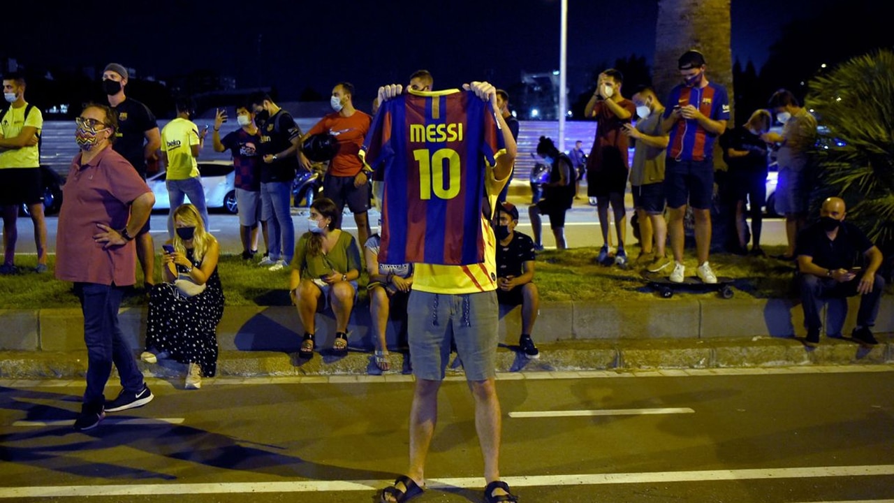 Supporters du Barça en colère contre le départ de Lionel Messi © PAU BARRENA - AFP