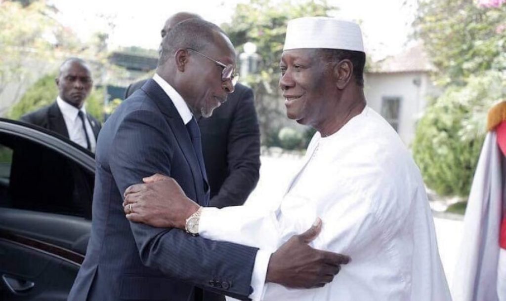 Patrice Talon le président béninois et son homologue de la Côte d'Ivoire Alassane Ouattara