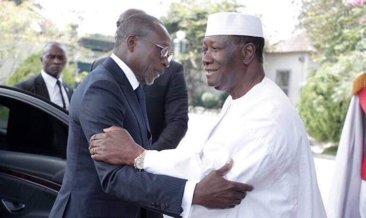 Patrice Talon le président béninois et son homologue de la Côte d'Ivoire Alassane Ouattara