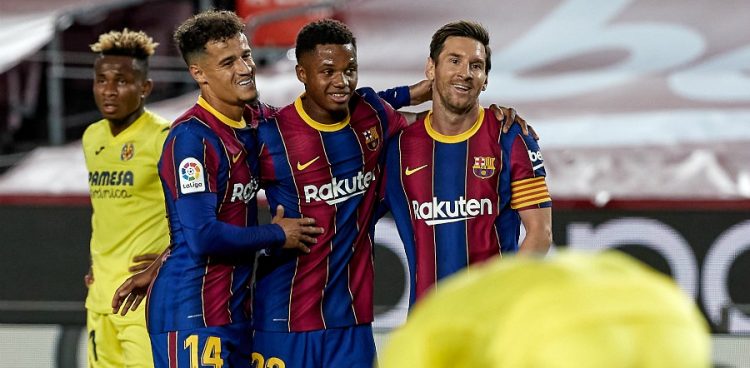 Les joueurs du Barça célèbrent un but