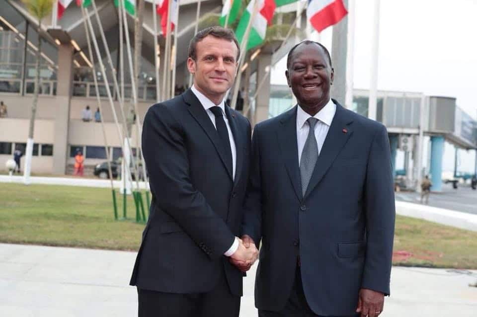 Emmanuel Macron et Alassane Outtara