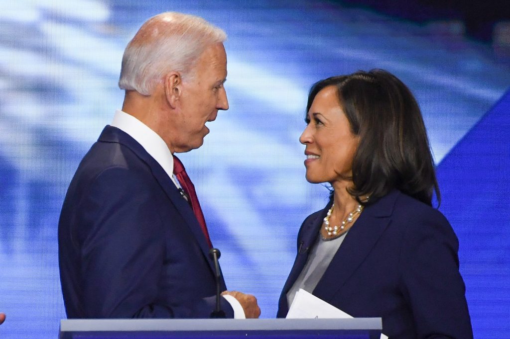 oe Biden et Kamala Harris, le 13 septembre 2019 Crédit : Robyn Beck / AFP