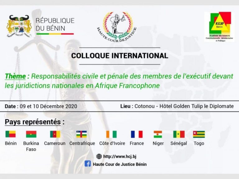 Bénin – Colloque international de la Haute Cour de Justice: les travaux clôturés ce jeudi