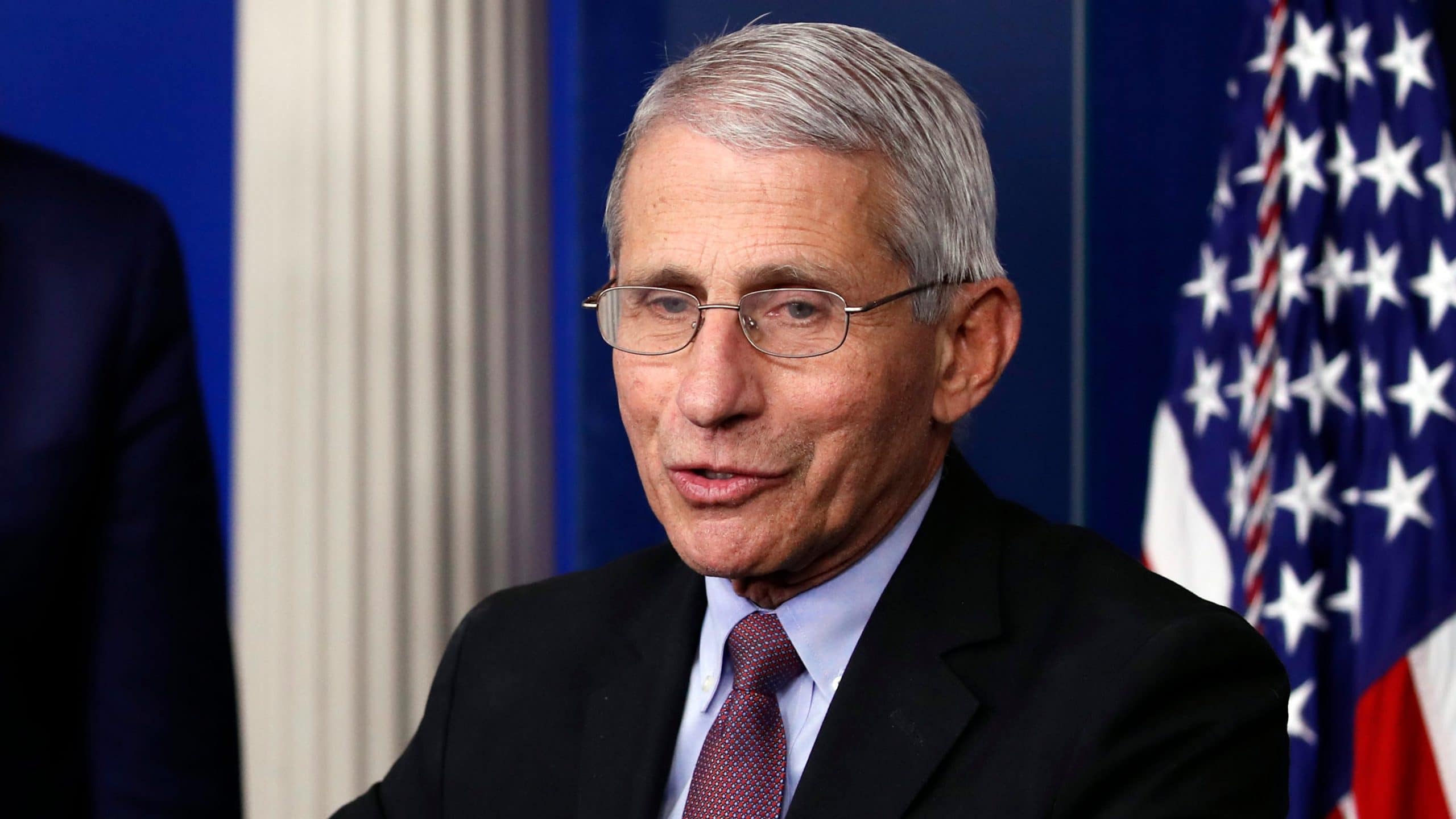 Le docteur Anthony Fauci lors d'une communication sur le coronavirus pendant la présidence de Donald Trump