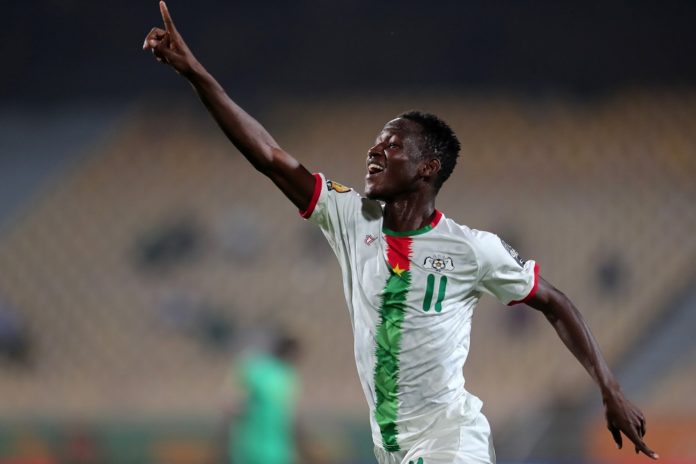 Un joueur du Burkina Faso lors du match contre le Zimbabwe en CHAN Cameroun 2021