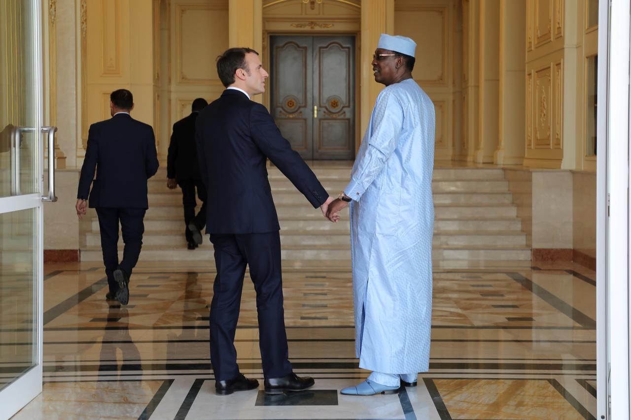 Emmanuel Macron et Idriss Deby