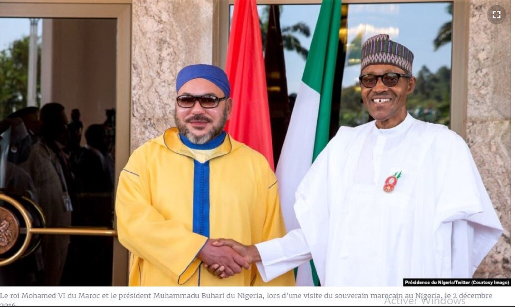Les présidents Mohamed VI et Muhammadu Buhari